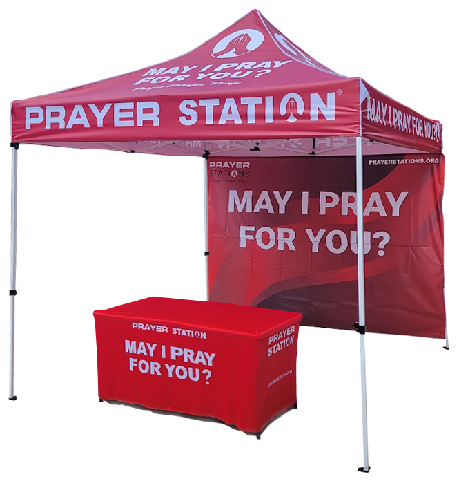 PRAYER STATION® TENT w/ BACK WALL, TABLE & TABLE COVER