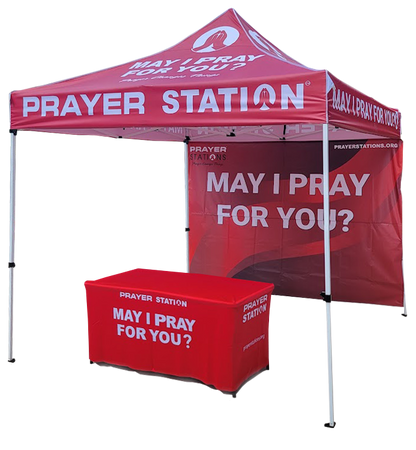 PRAYER STATION® TENT w/ BACK WALL, TABLE & TABLE COVER