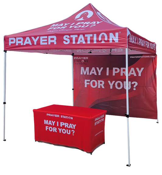 PRAYER STATION® TENT w/ BACK WALL, TABLE & TABLE COVER