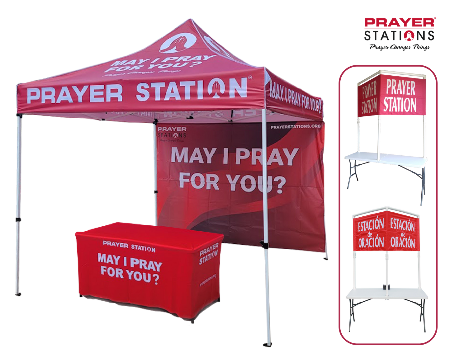 Full Bundle - 3 Prayer Stations (Tent, Table, Classic) English & Spanish Banners