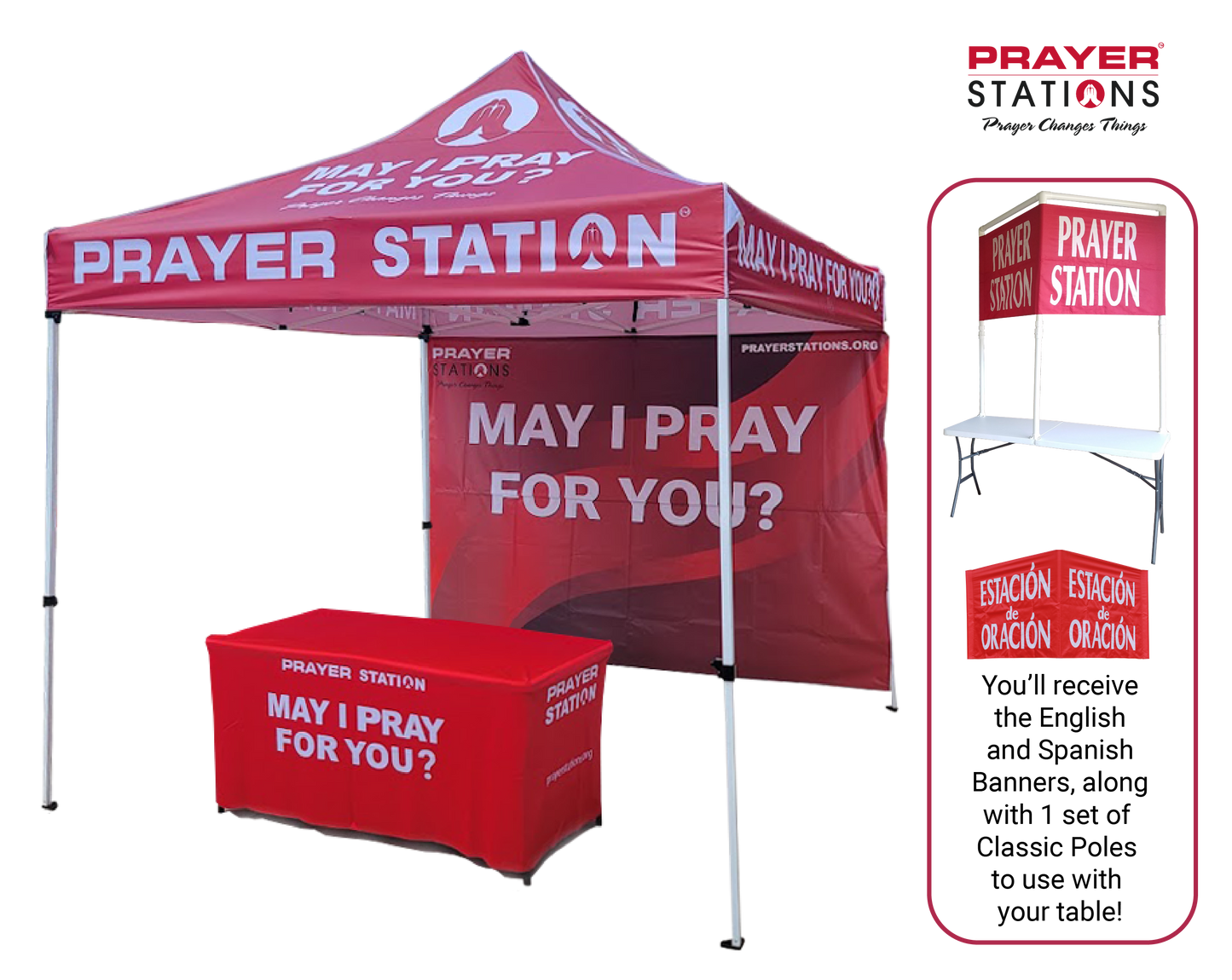 Full Bundle - 3 Prayer Stations (Tent, Table, Classic) English & Spanish Banners