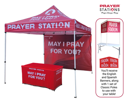 Full Bundle - 3 Prayer Stations (Tent, Table, Classic) English & Spanish Banners