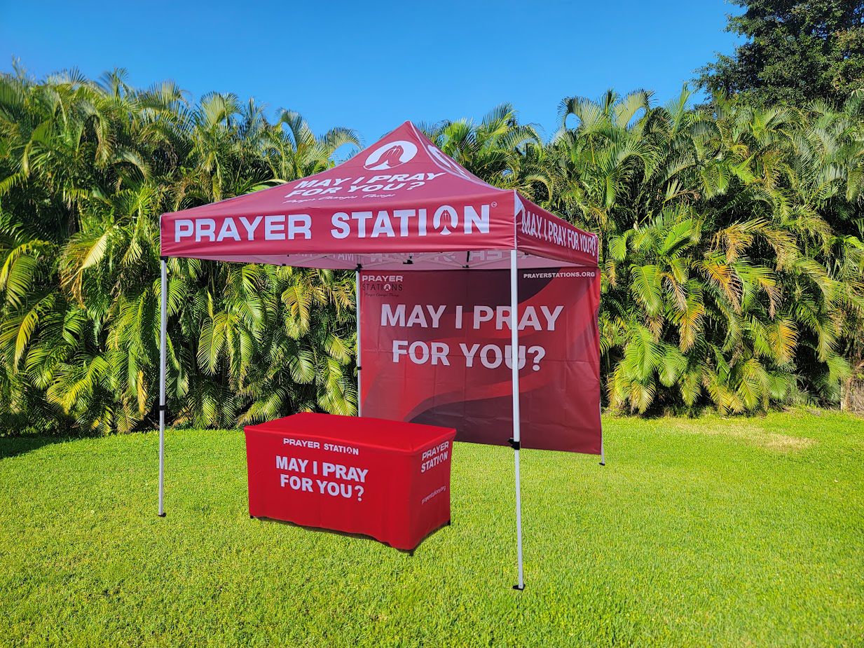 PRAYER STATION® TENT w/ BACK WALL, TABLE & TABLE COVER